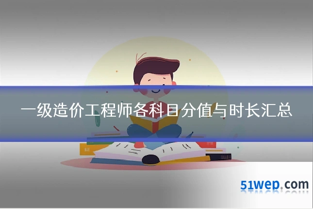 一级造价工程师各科目分值与时长汇总