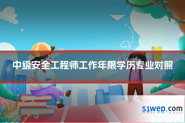 中级安全工程师工作年限学历专业对照
