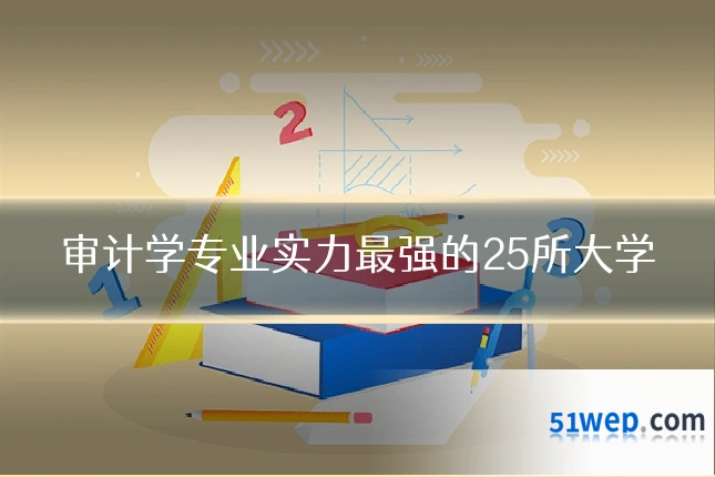 审计学专业实力最强的25所大学