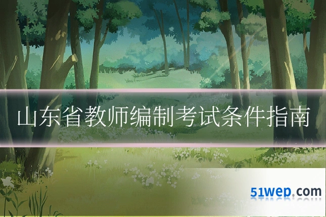山东省教师编制考试条件指南