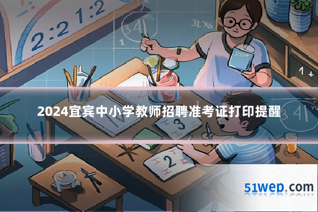 2024宜宾中小学教师招聘准考证打印提醒