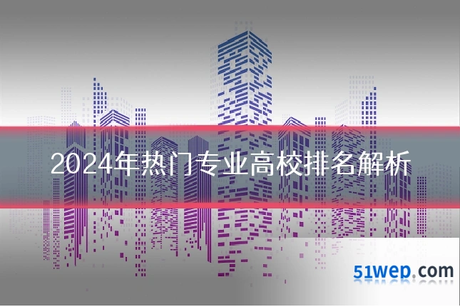 2024年热门专业高校排名解析