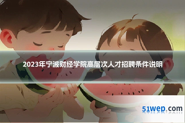 2023年宁波财经学院高层次人才招聘条件说明