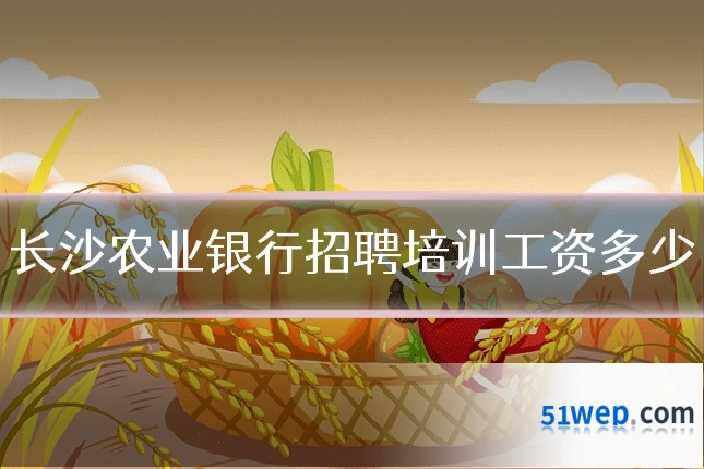 长沙农业银行招聘培训工资多少